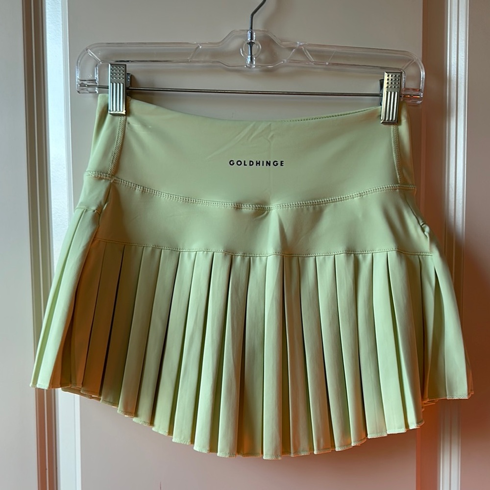 Green Gold Hinge Mini Skirt XS